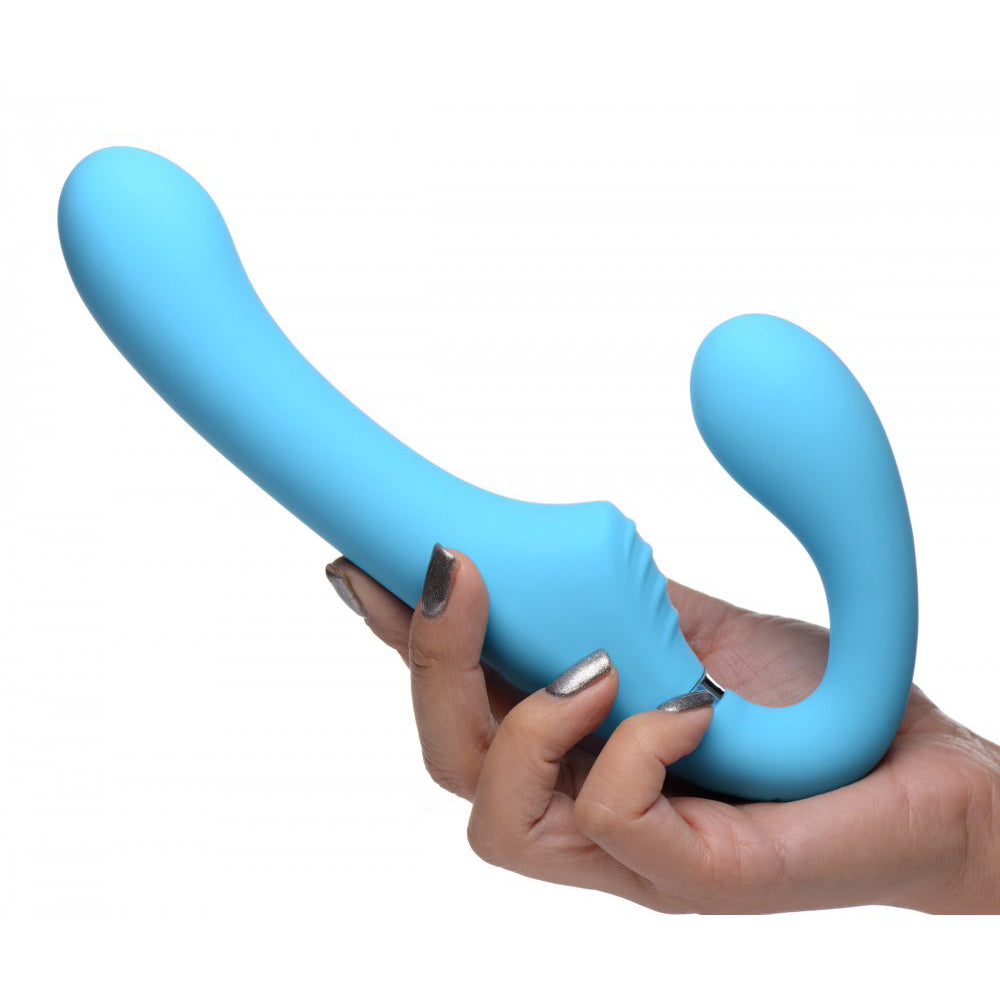 10X Vibrating Silicone Strapless Strap-on