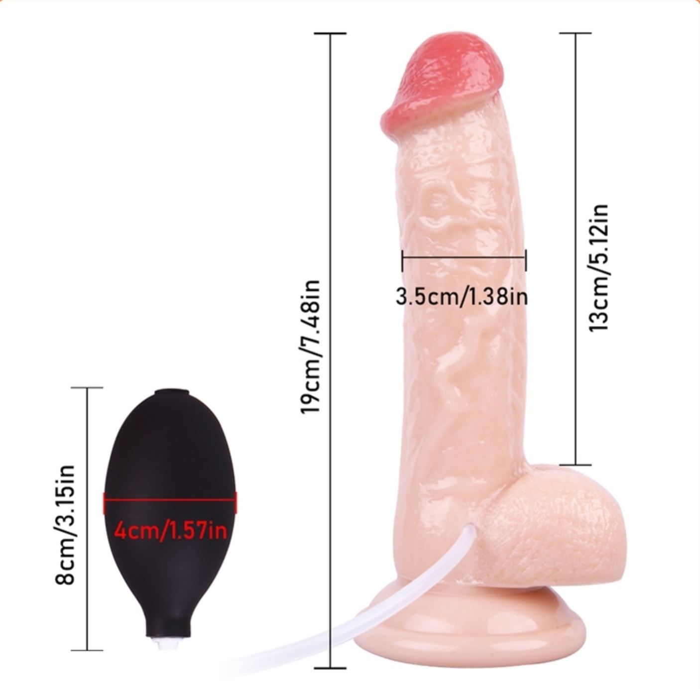 Realistic Squirting Dildo - 7.4 inch