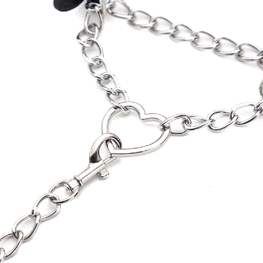 Heart Ring Metal Chain Collar